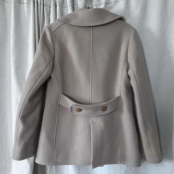 J. Crew The Stadium Cloth Wool Blend Pea Coat In Cream Size 8 - Picture 5 of 14